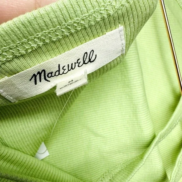 Madewell NWT Sweet Honeydew Brightside Rib Halter Tank Top Size Medium - Picture 7 of 9